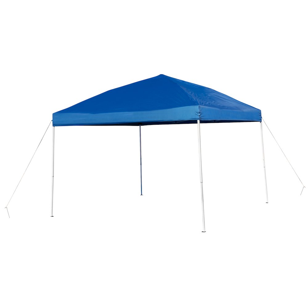 10’x10′ Blue Outdoor Pop Up Event Slanted Leg Canopy Tent with Carry Bag