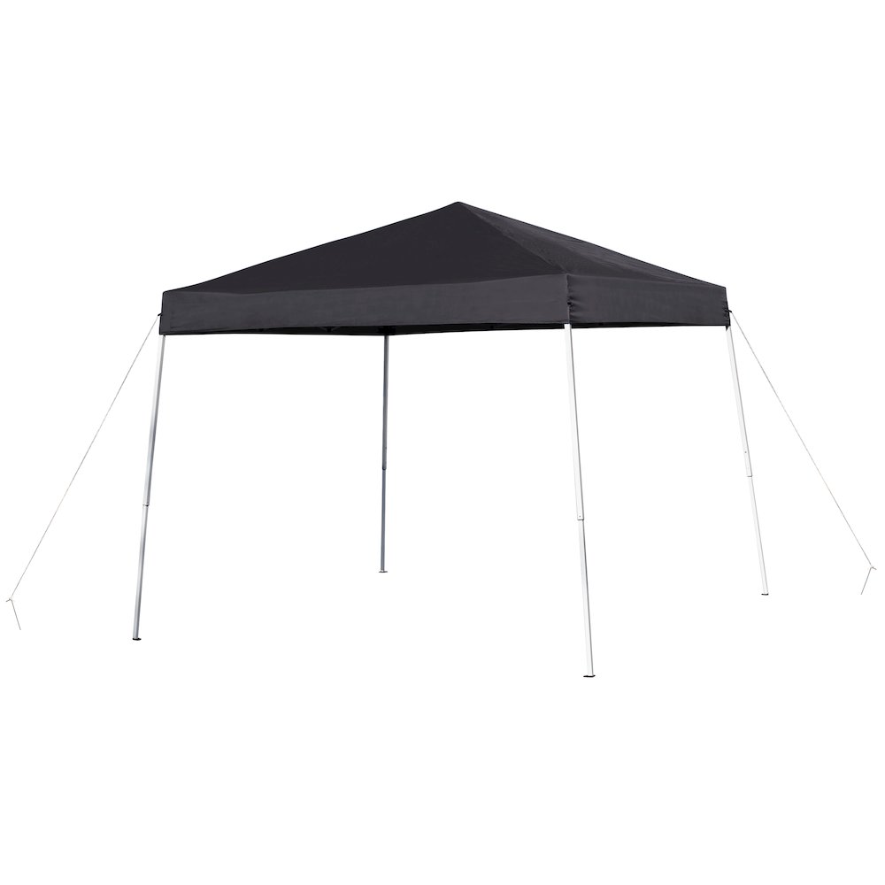 8’x8′ Black Outdoor Pop Up Event Slanted Leg Canopy Tent with Carry Bag