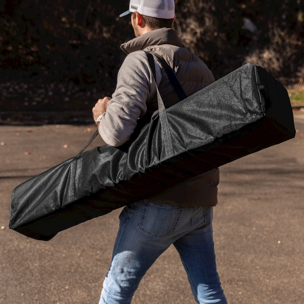 8’x8′ Black Outdoor Pop Up Event Slanted Leg Canopy Tent with Carry Bag