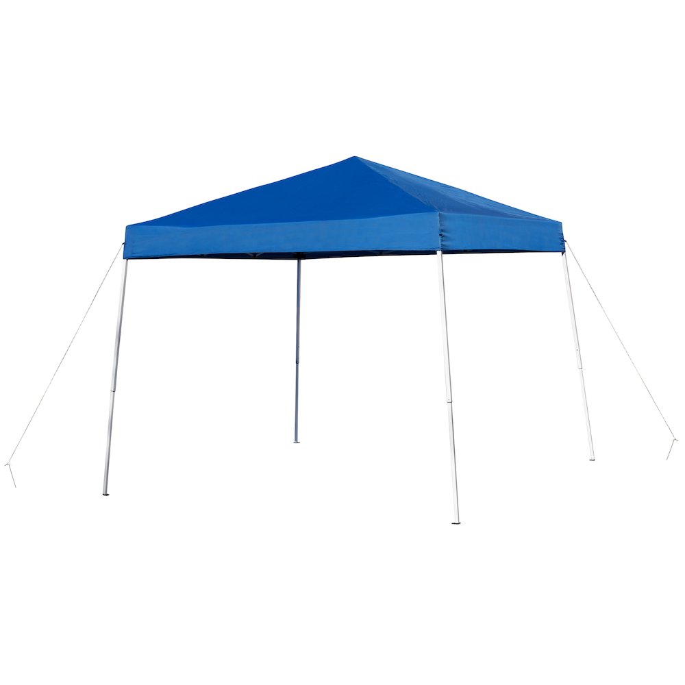 8’x8′ Blue Outdoor Pop Up Event Slanted Leg Canopy Tent with Carry Bag