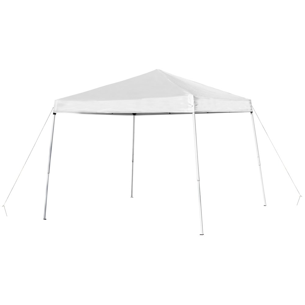 8’x8′ White Outdoor Pop Up Event Slanted Leg Canopy Tent with Carry Bag