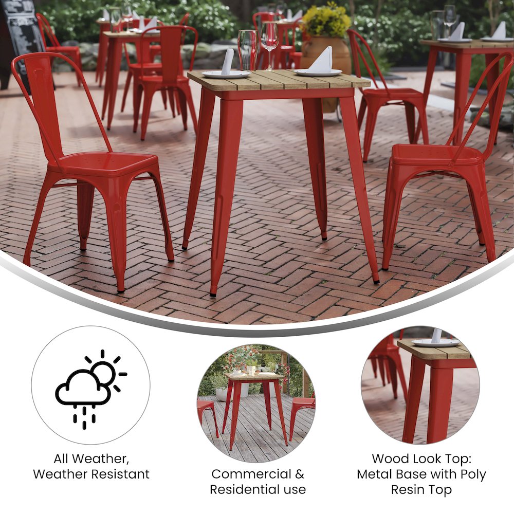 Contemporary 23.75″ Square Commercial Dining Table for 2