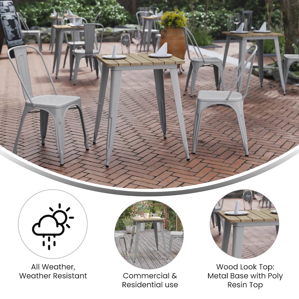 Contemporary 23.75″ Square Commercial Dining Table for 2