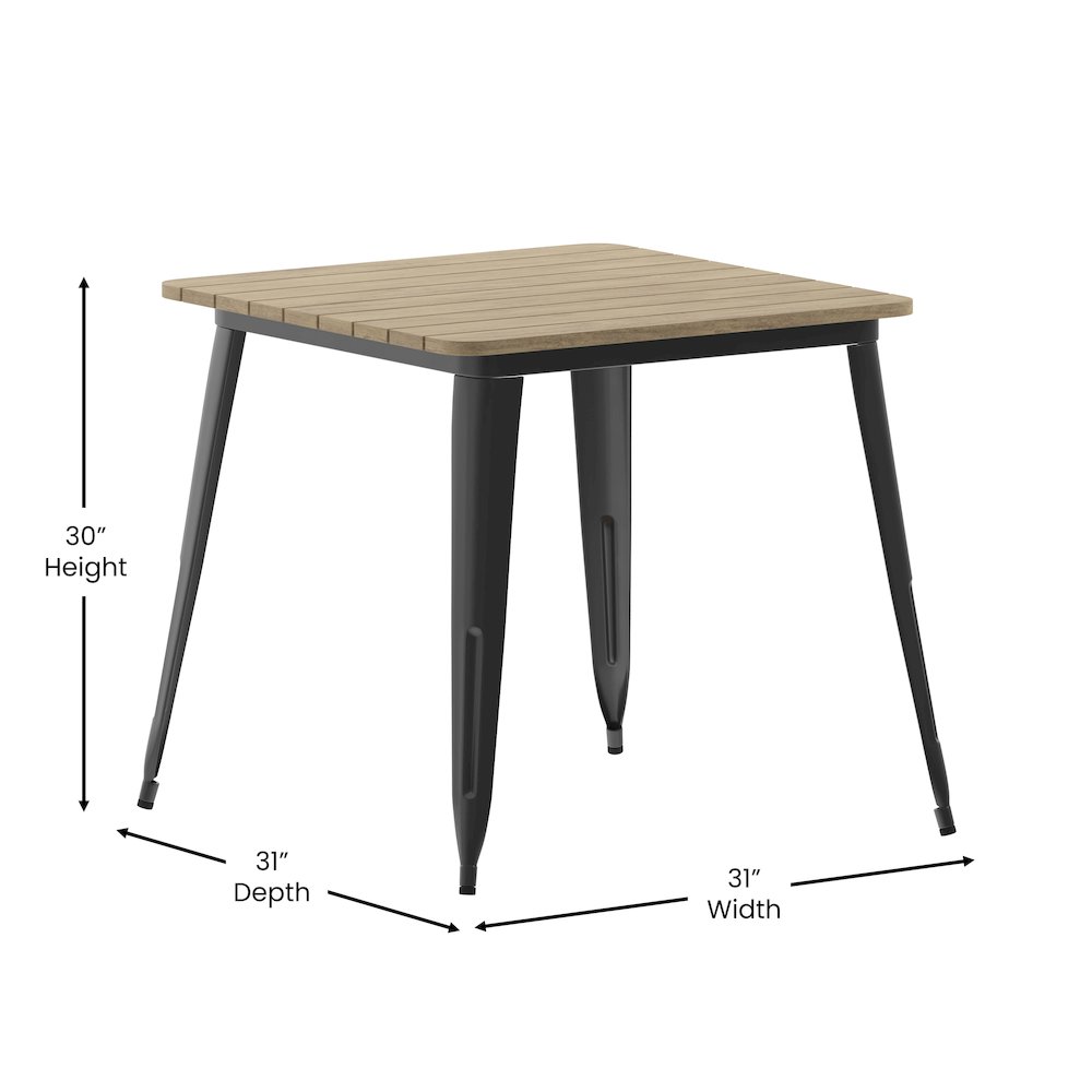 Contemporary 31.5″ Square Commercial Dining Table for 4