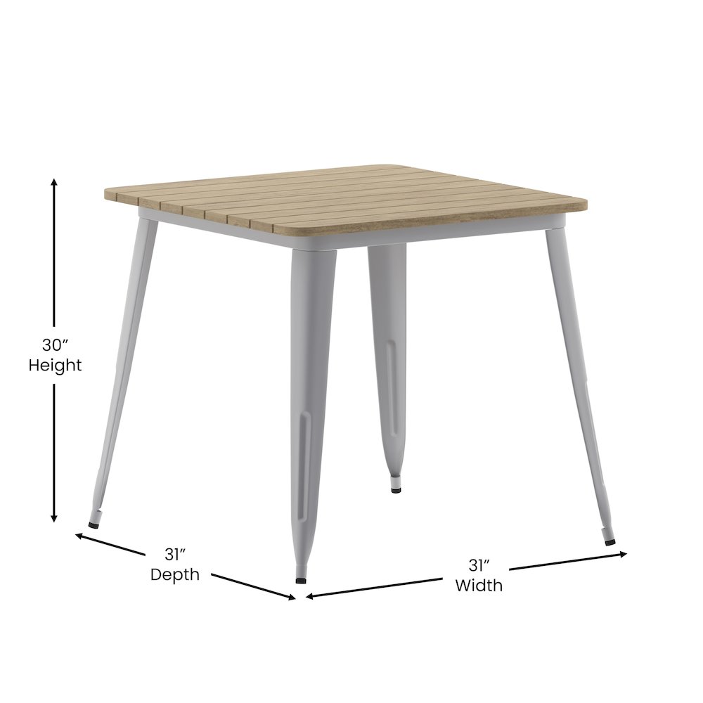 Contemporary 31.5″ Square Commercial Dining Table for 4