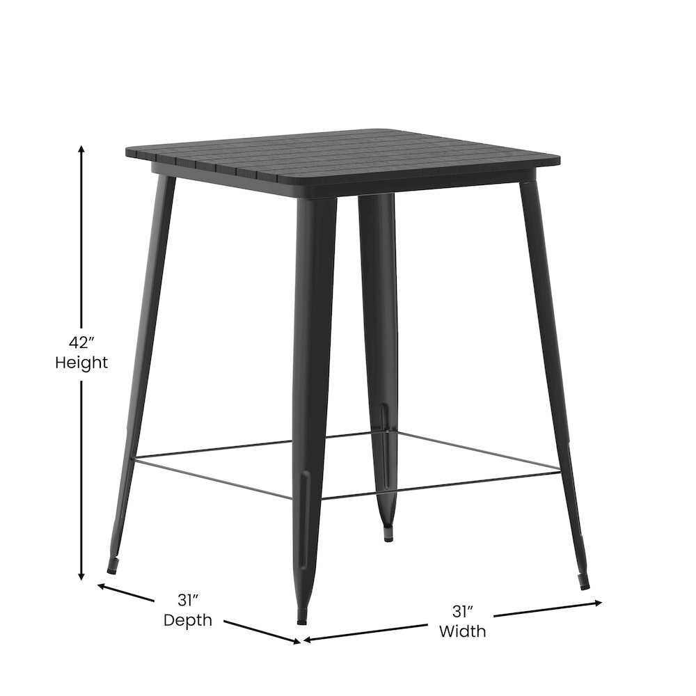 Contemporary 31.5″ Square Commercial Bar Height Dining Table for 4