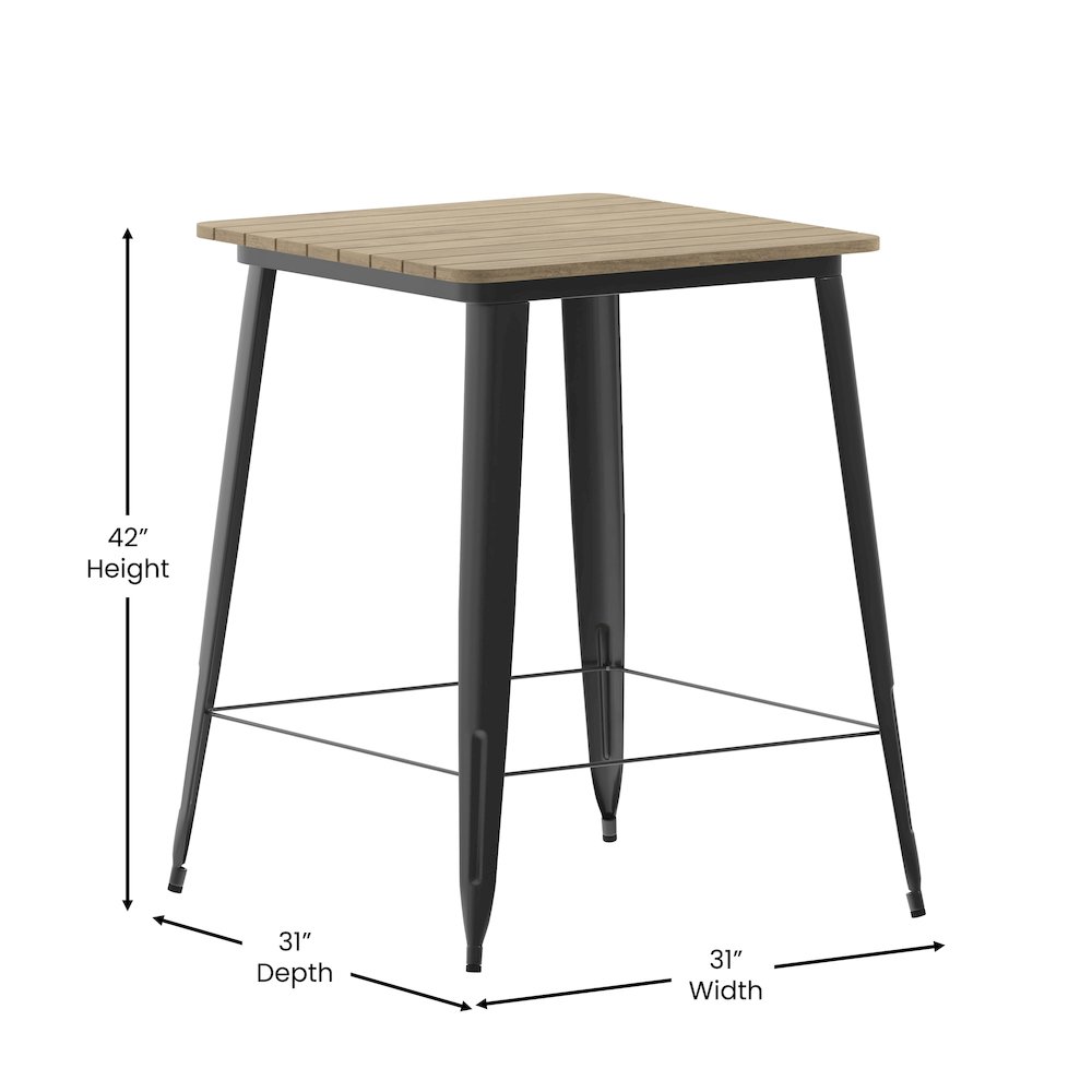 Contemporary 31.5″ Square Commercial Bar Height Dining Table for 4