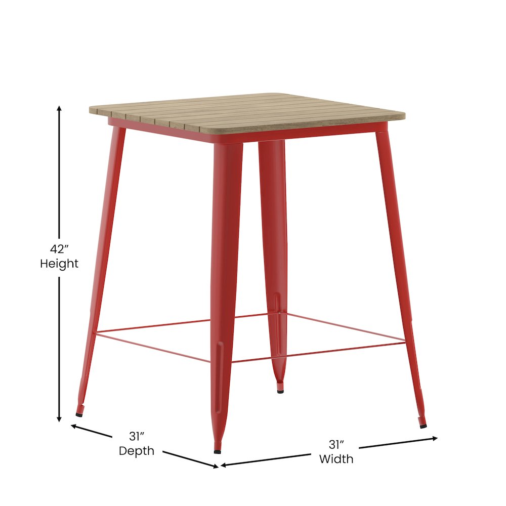 Contemporary 31.5″ Square Commercial Bar Height Dining Table for 4