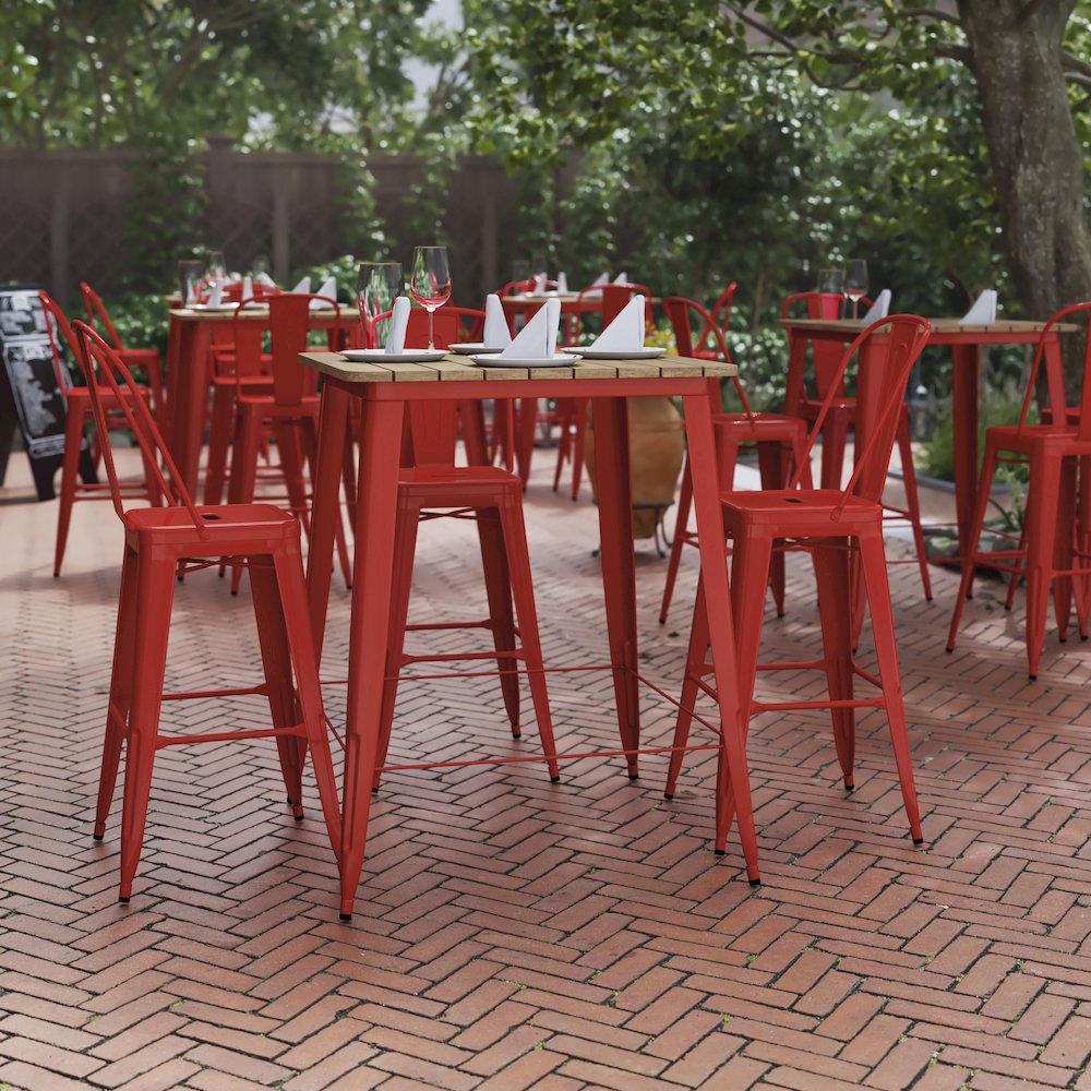 Contemporary 31.5″ Square Commercial Bar Height Dining Table for 4