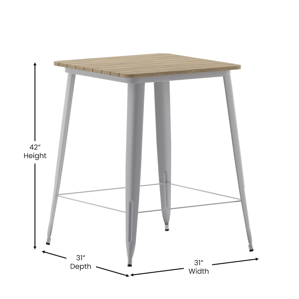 Contemporary 31.5″ Square Commercial Bar Height Dining Table for 4