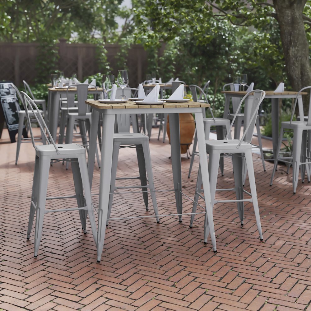 Contemporary 31.5″ Square Commercial Bar Height Dining Table for 4