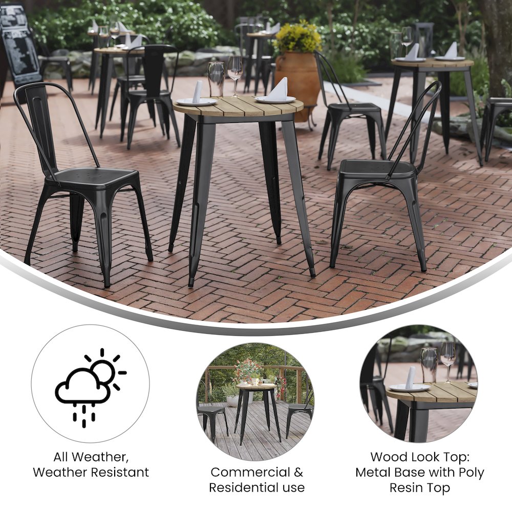 Contemporary 23.75″ Round Commercial Dining Table for 2