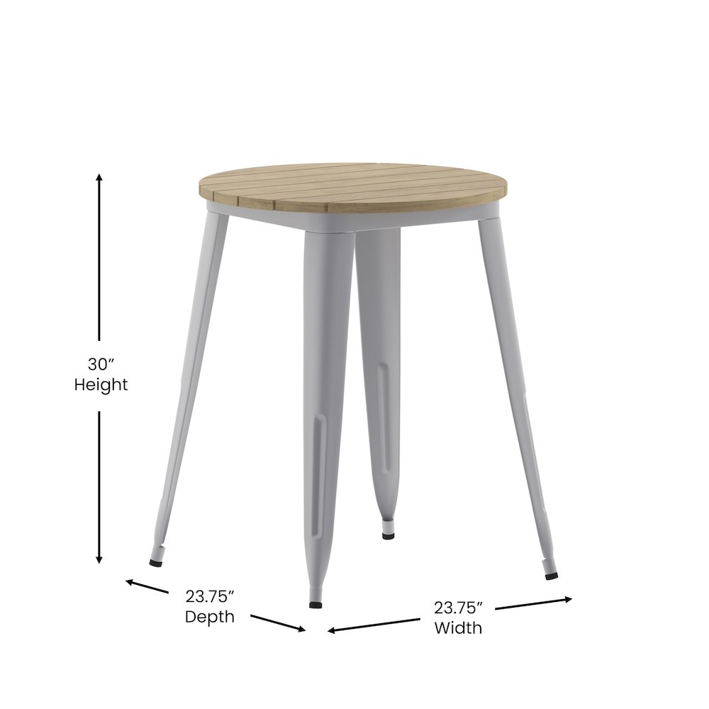 Contemporary 23.75″ Round Commercial Dining Table for 2