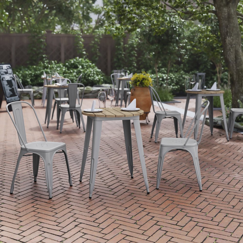 Contemporary 23.75″ Round Commercial Dining Table for 2