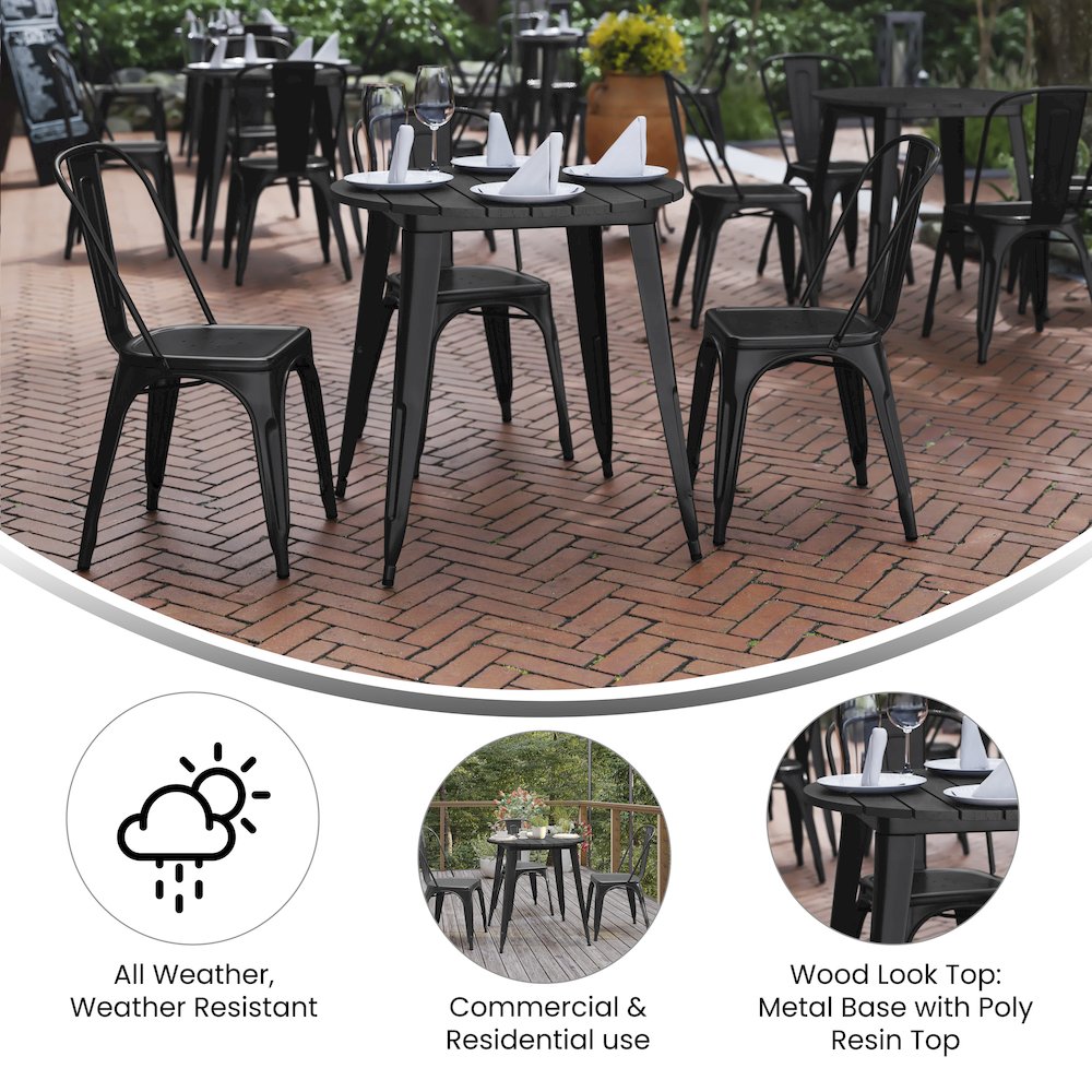 Contemporary 30″ Round Commercial Dining Table for 4