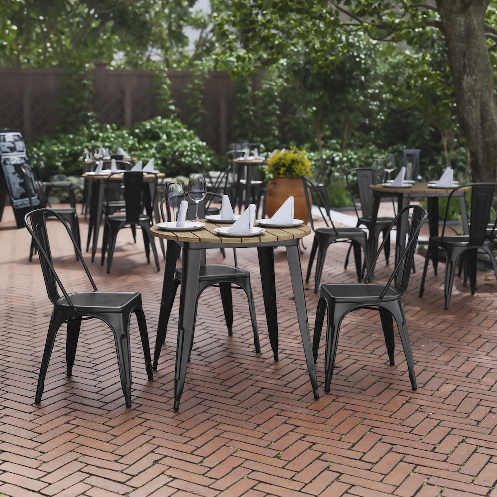 Contemporary 30″ Round Commercial Dining Table for 4