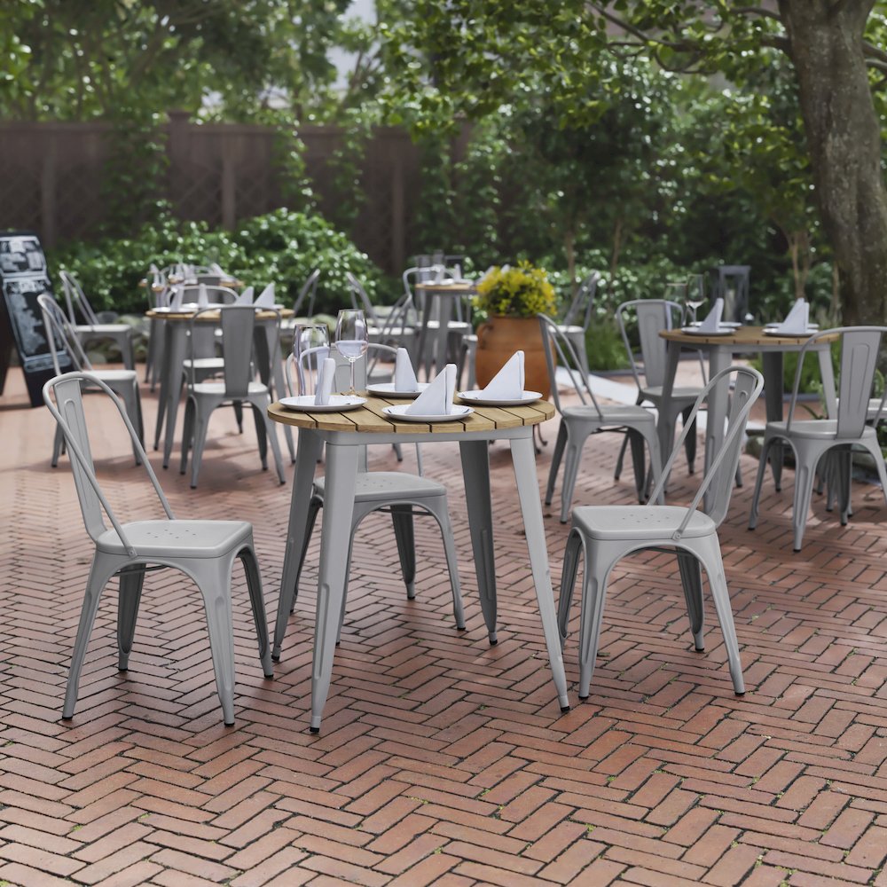 Contemporary 30″ Round Commercial Dining Table for 4