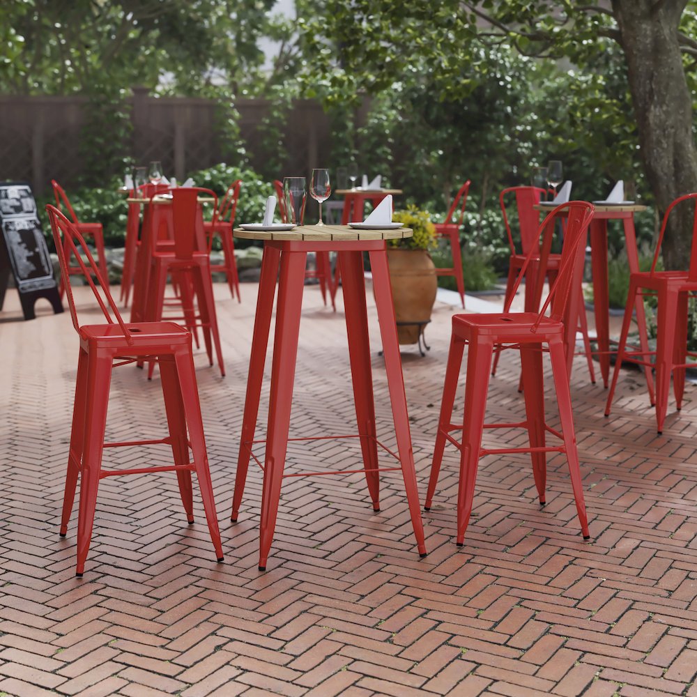 Contemporary 23.75″ Round Commercial Bar Height Dining Table for 2