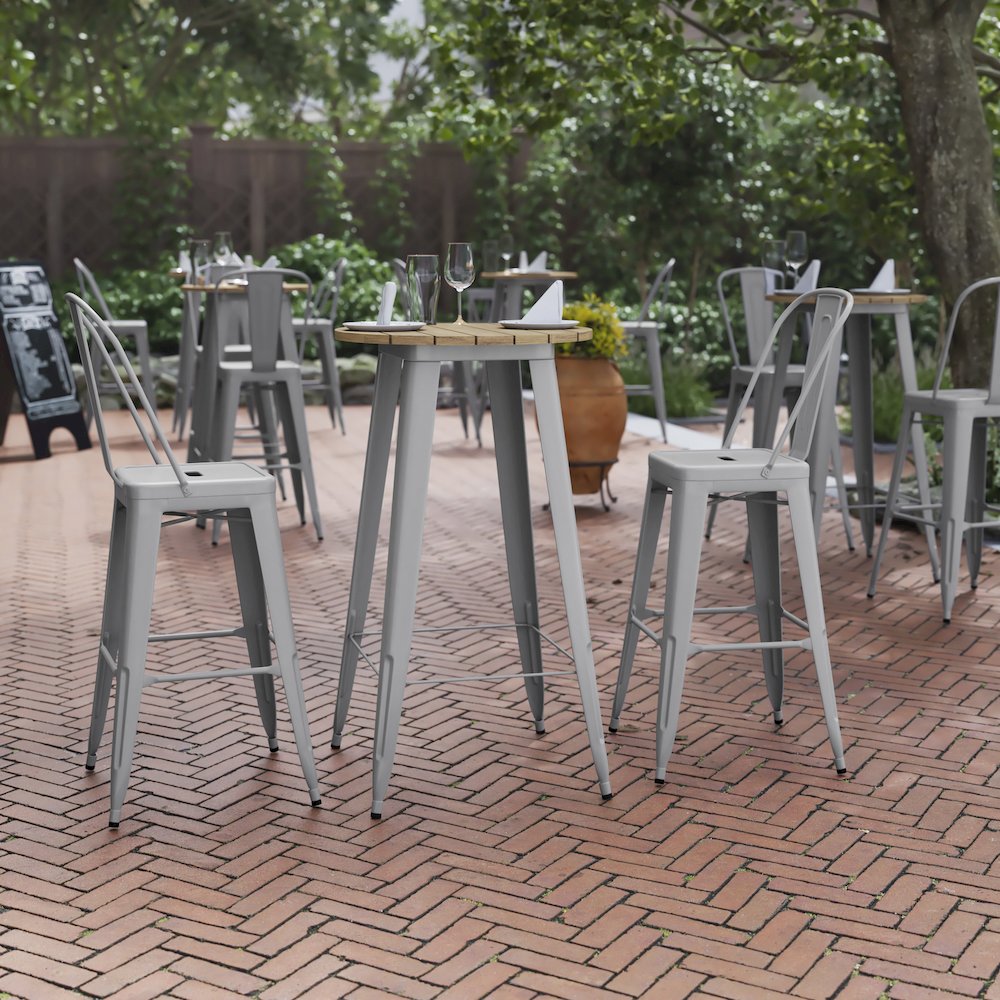 Contemporary 23.75″ Round Commercial Bar Height Dining Table for 2