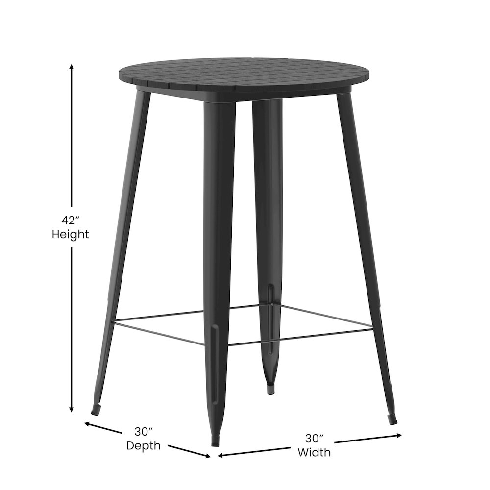 Contemporary 30″ Round Commercial Bar Height Dining Table for 4