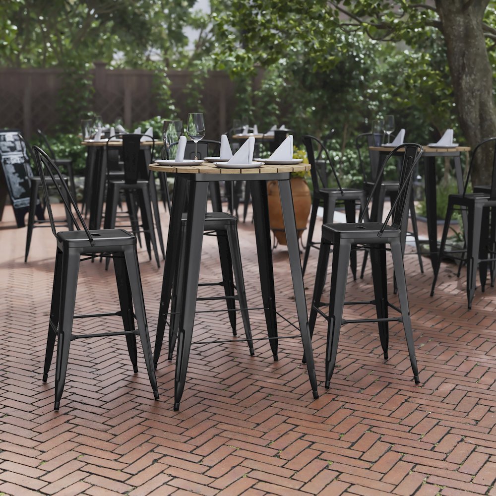 Contemporary 30″ Round Commercial Bar Height Dining Table for 4