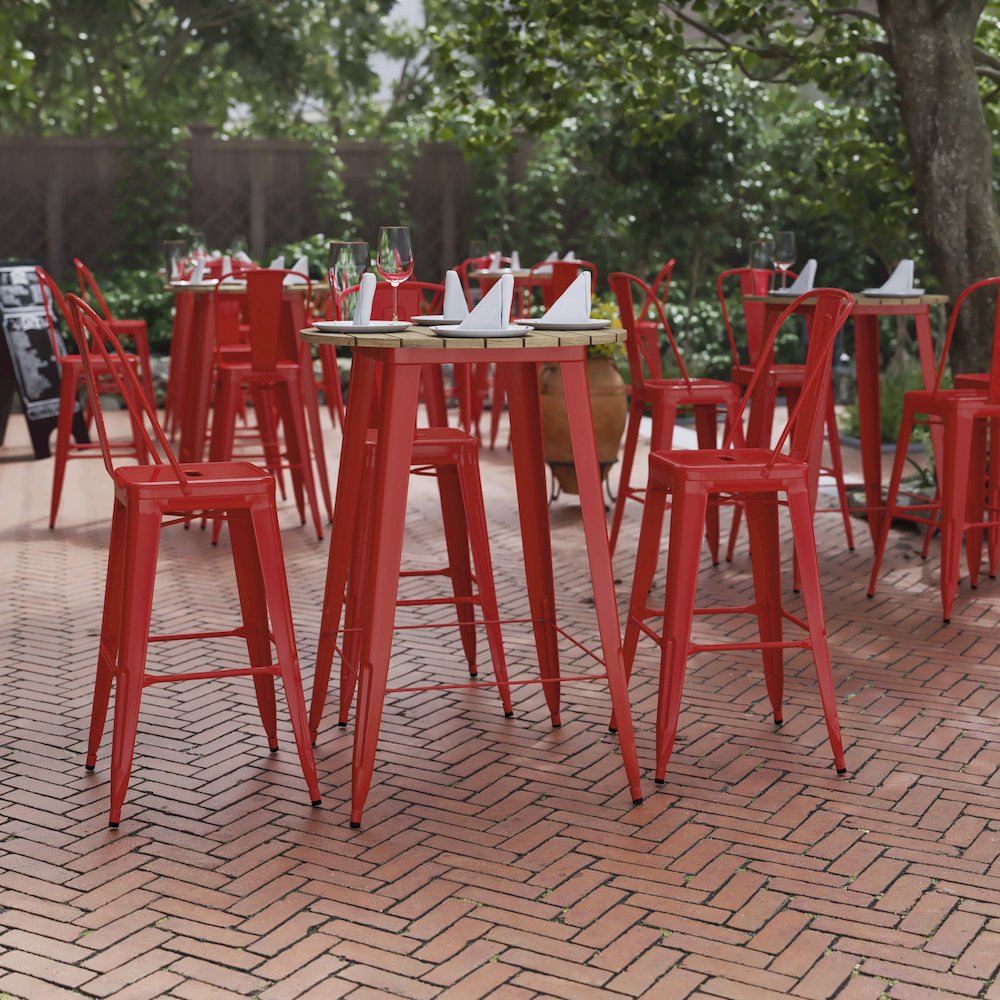 Contemporary 30″ Round Commercial Bar Height Dining Table for 4