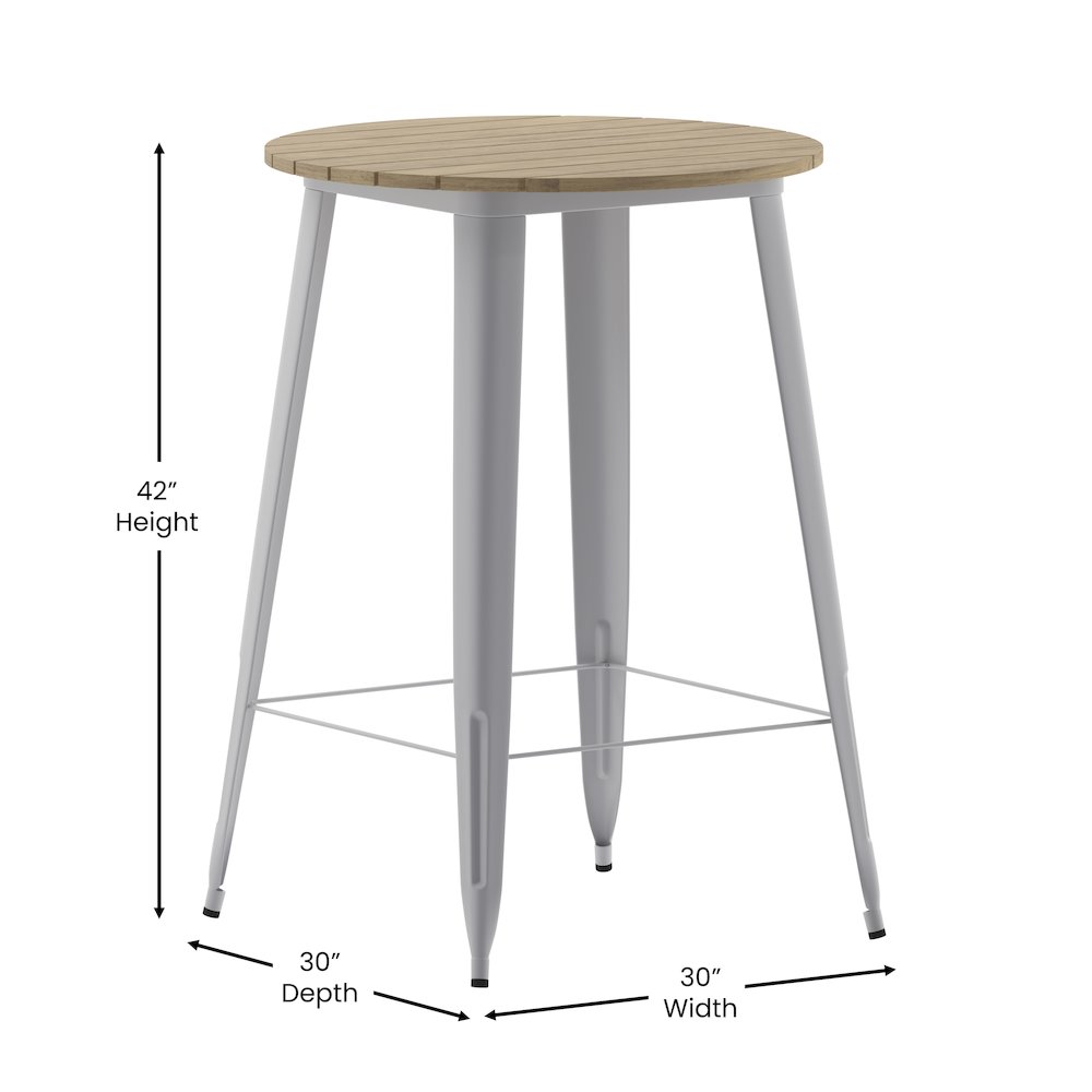 Contemporary 30″ Round Commercial Bar Height Dining Table for 4