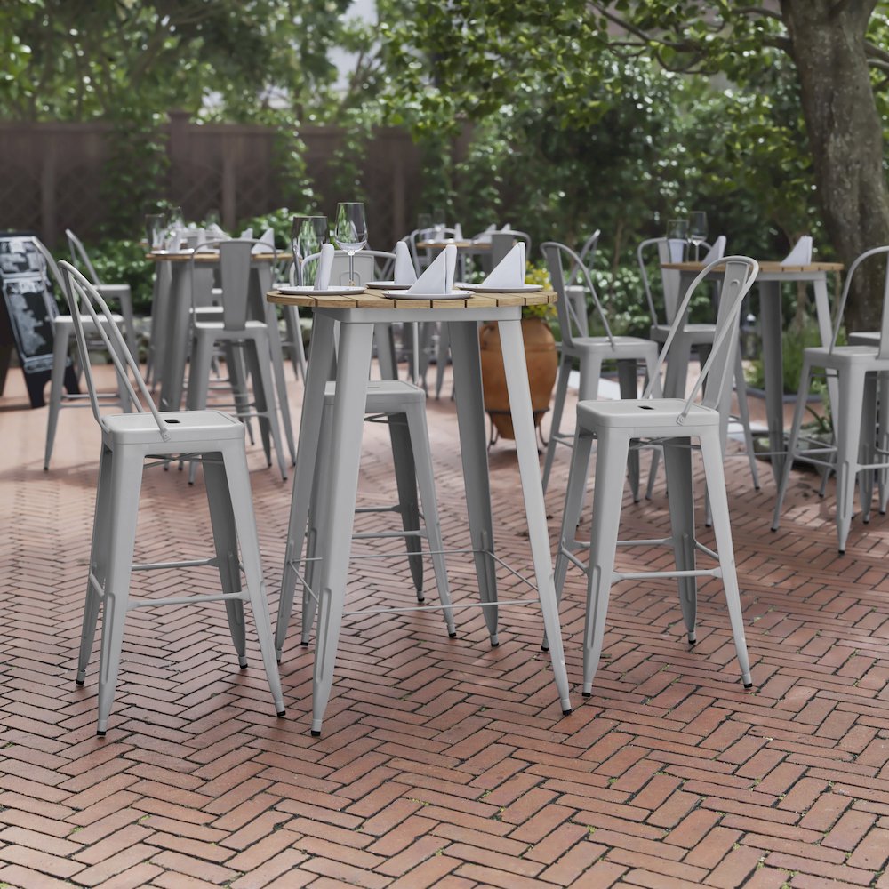 Contemporary 30″ Round Commercial Bar Height Dining Table for 4