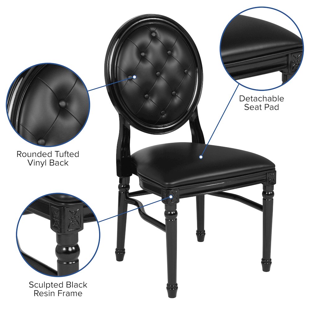 Black Vinyl Seat and Black Frame