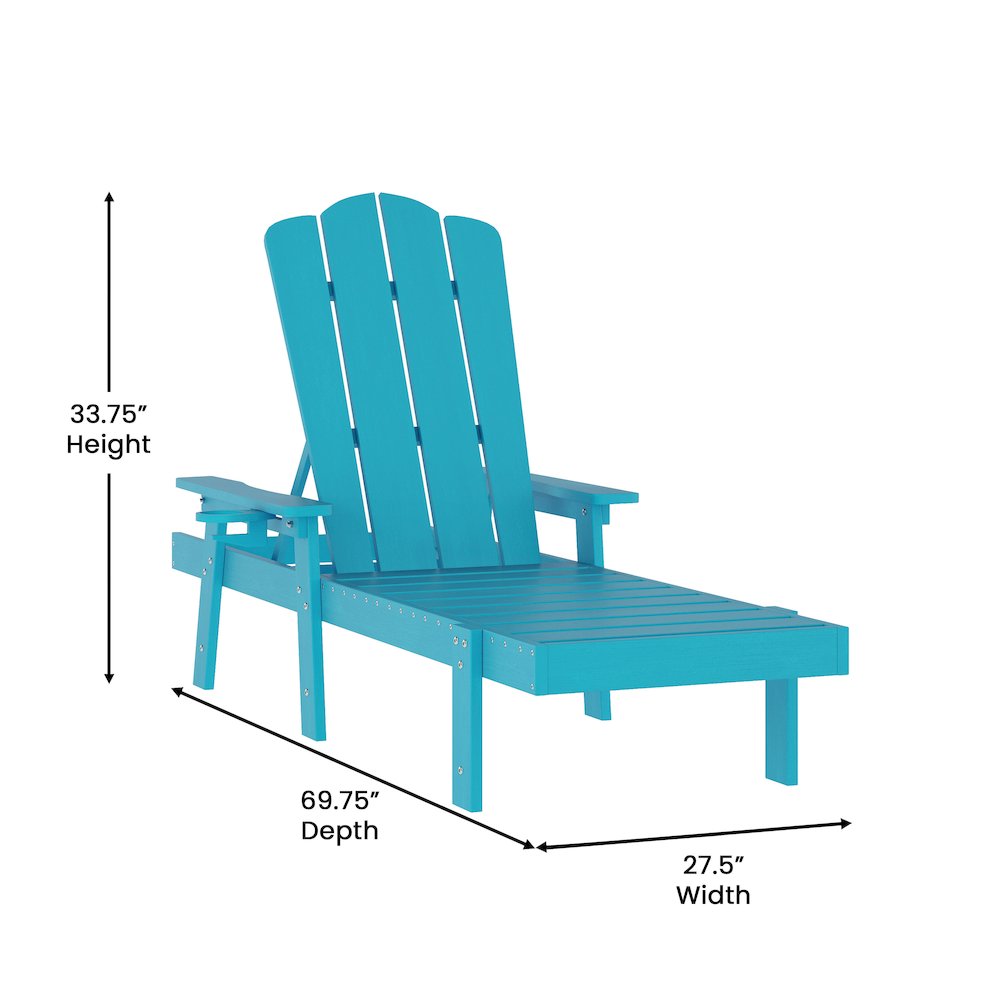 Commercial Adjustable Adirondack Lounger with Cupholder