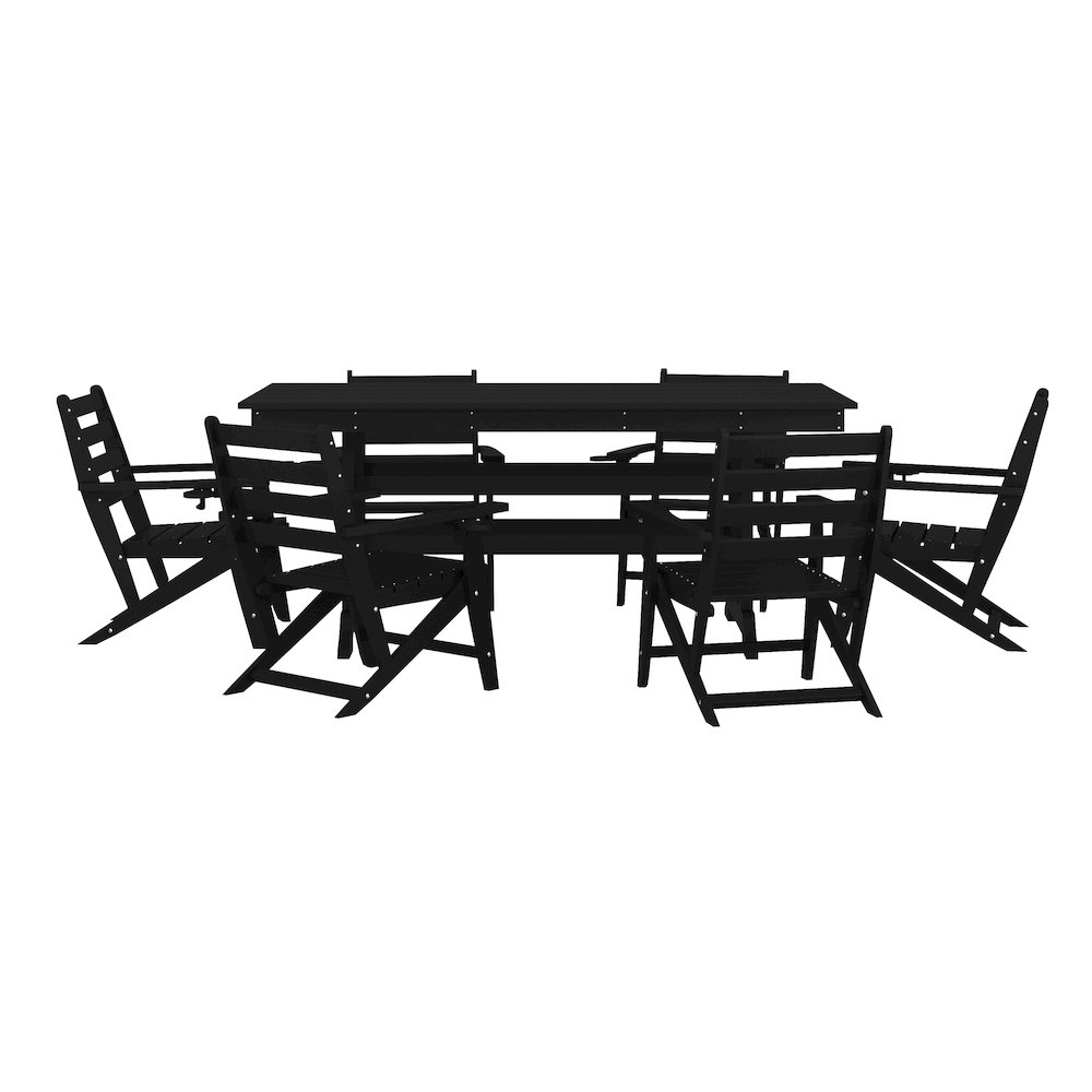 Contemporary 7 Piece Commercial Grade Adirondack Dining Set