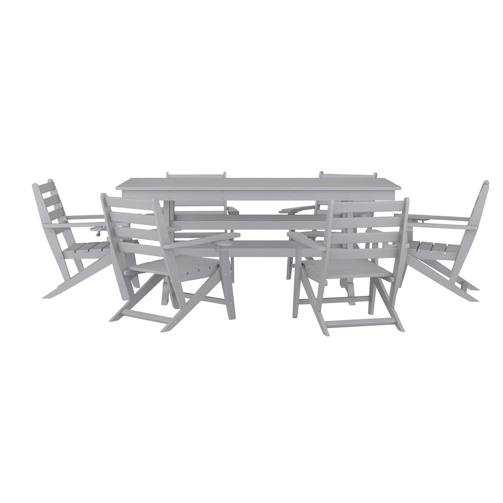 Contemporary 7 Piece Commercial Grade Adirondack Dining Set