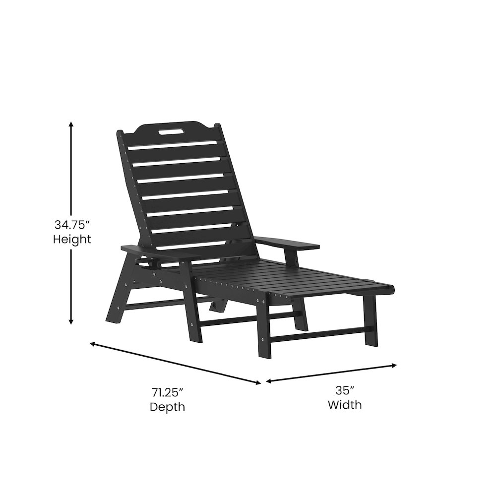 Commercial Adjustable Adirondack Lounger with Cupholder
