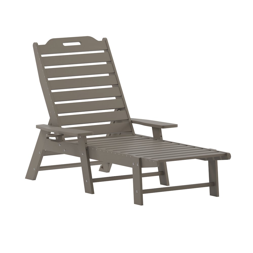 Commercial Adjustable Adirondack Lounger with Cupholder
