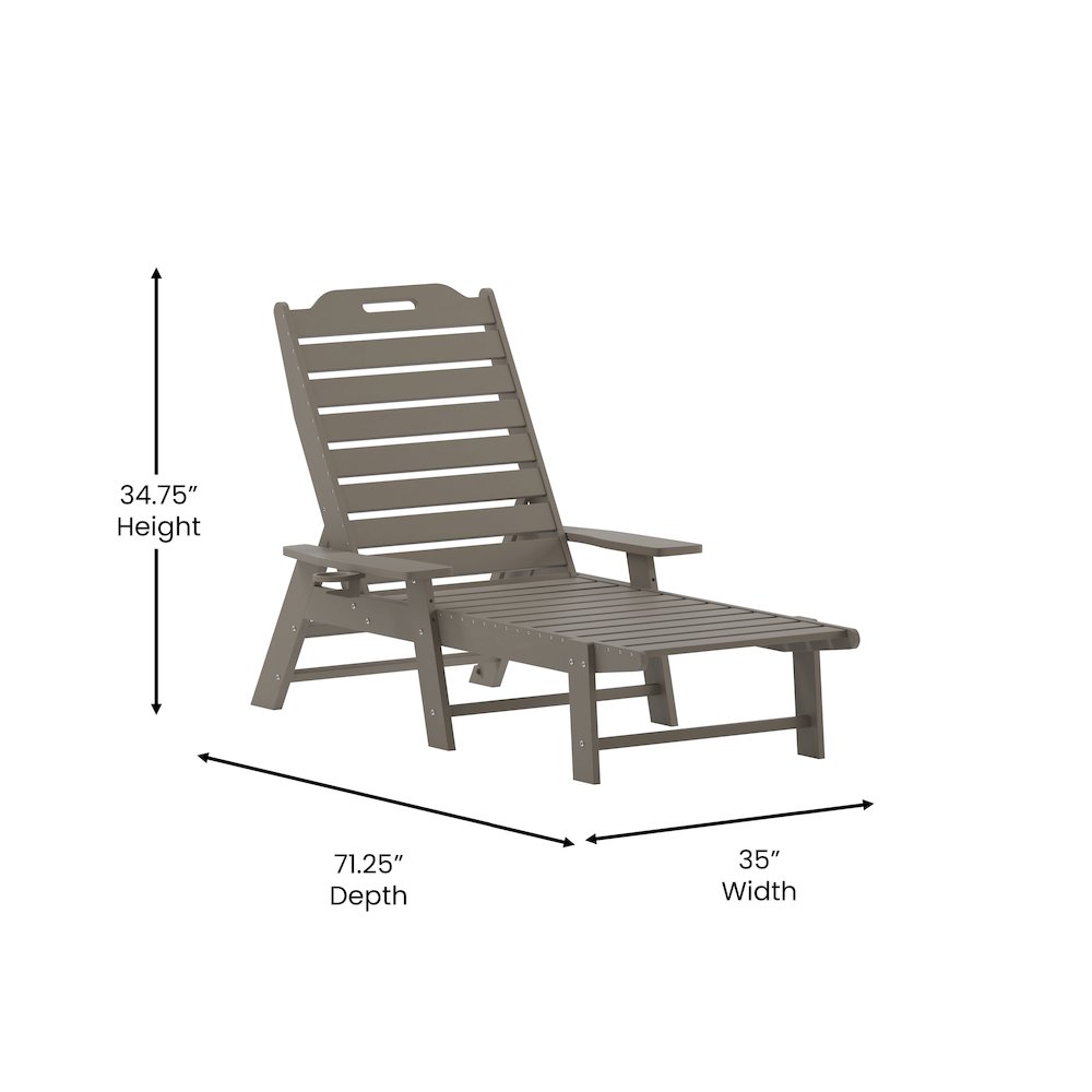 Commercial Adjustable Adirondack Lounger with Cupholder
