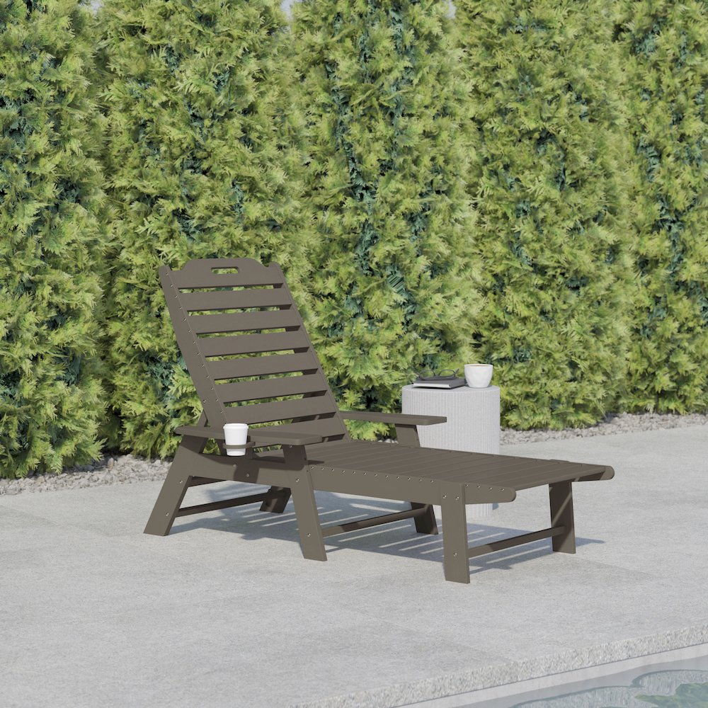 Commercial Adjustable Adirondack Lounger with Cupholder