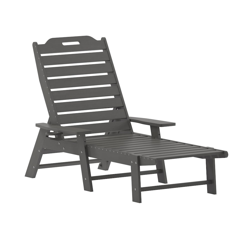 Commercial Adjustable Adirondack Lounger with Cupholder