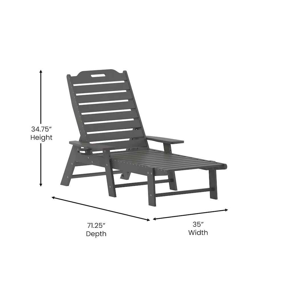 Commercial Adjustable Adirondack Lounger with Cupholder