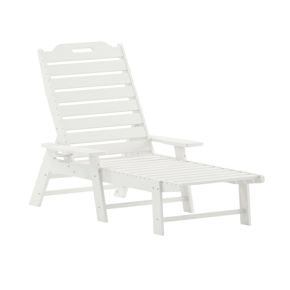 Commercial Adjustable Adirondack Lounger with Cupholder