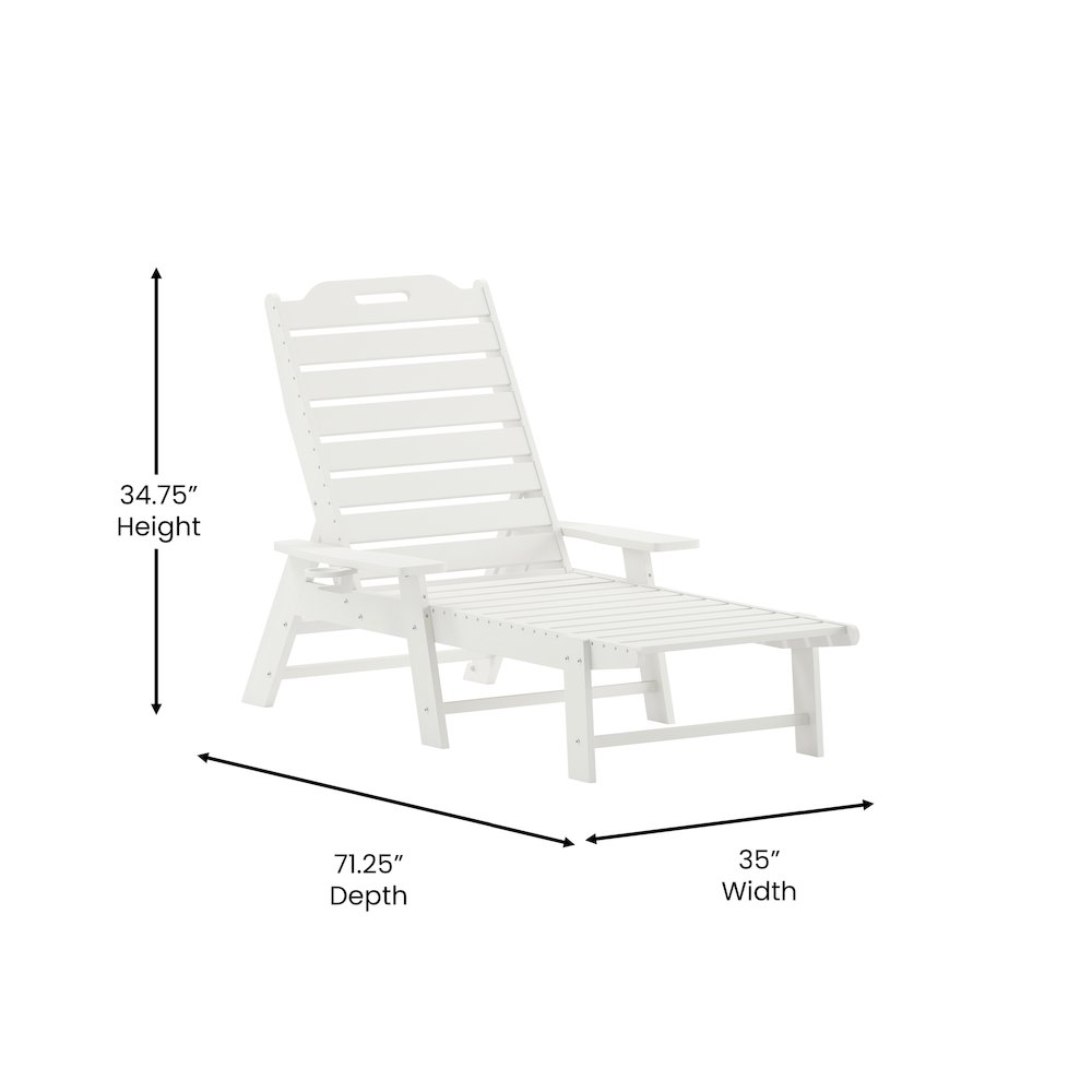 Commercial Adjustable Adirondack Lounger with Cupholder