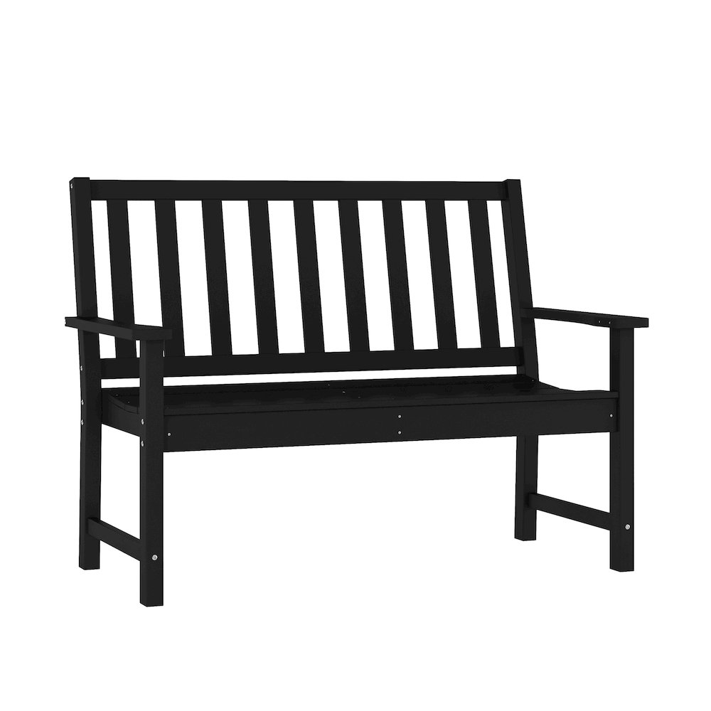 Ellsworth 50″ All Weather Recycled HDPE Bench with Contoured Seat in Black