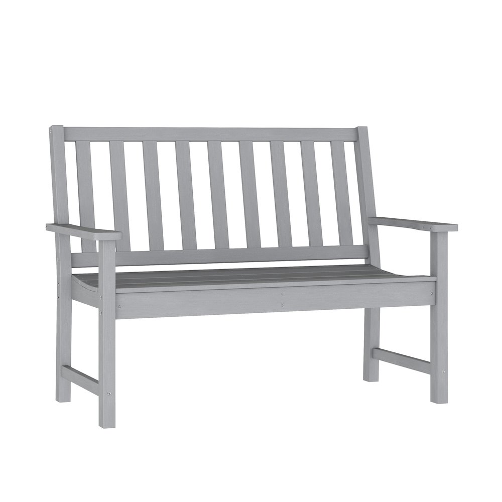 Ellsworth 50″ All Weather Recycled HDPE Bench with Contoured Seat in Gray