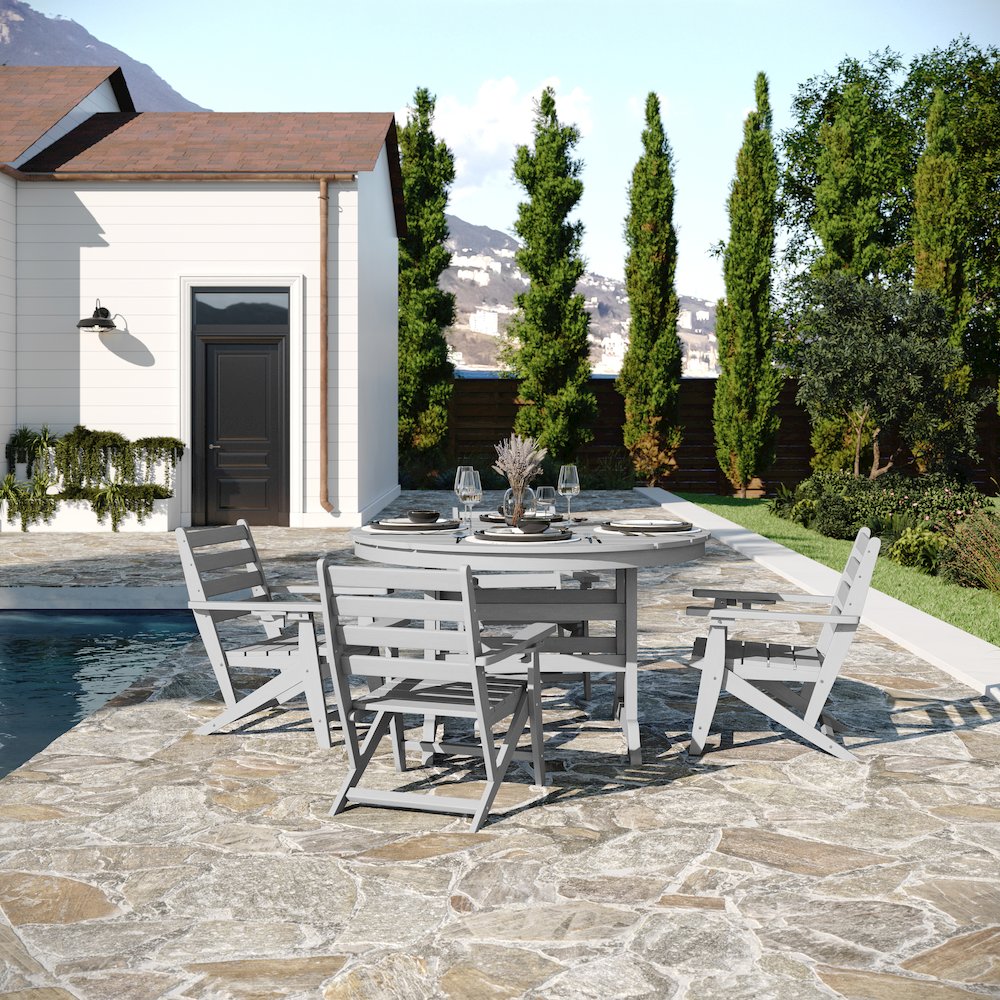 Contemporary 5 Piece Commercial Grade Adirondack Dining Set