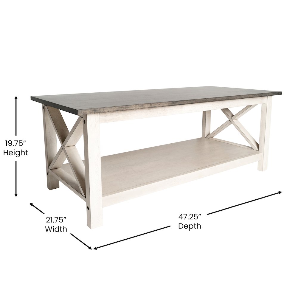 Coffee Table with X-Frame Design