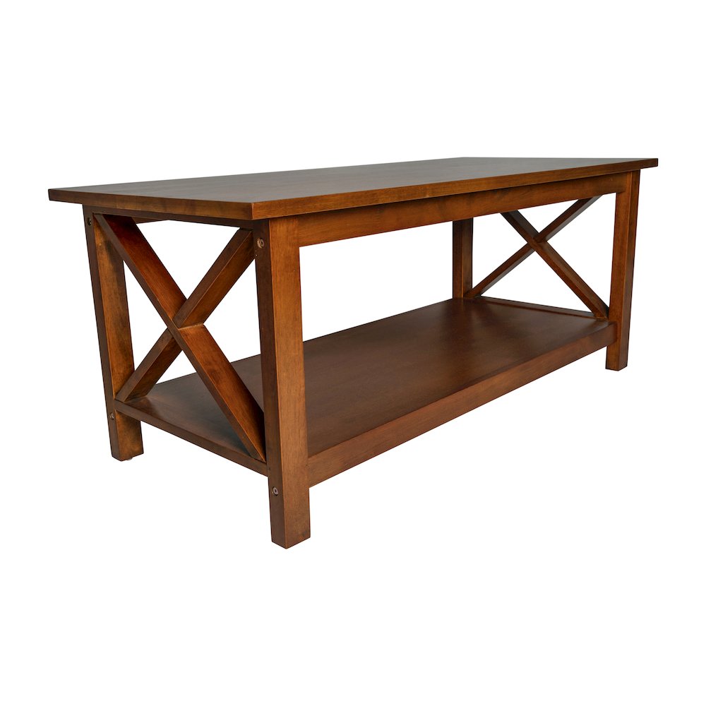 Farmhouse Style Coffee Table with X-Frame Design