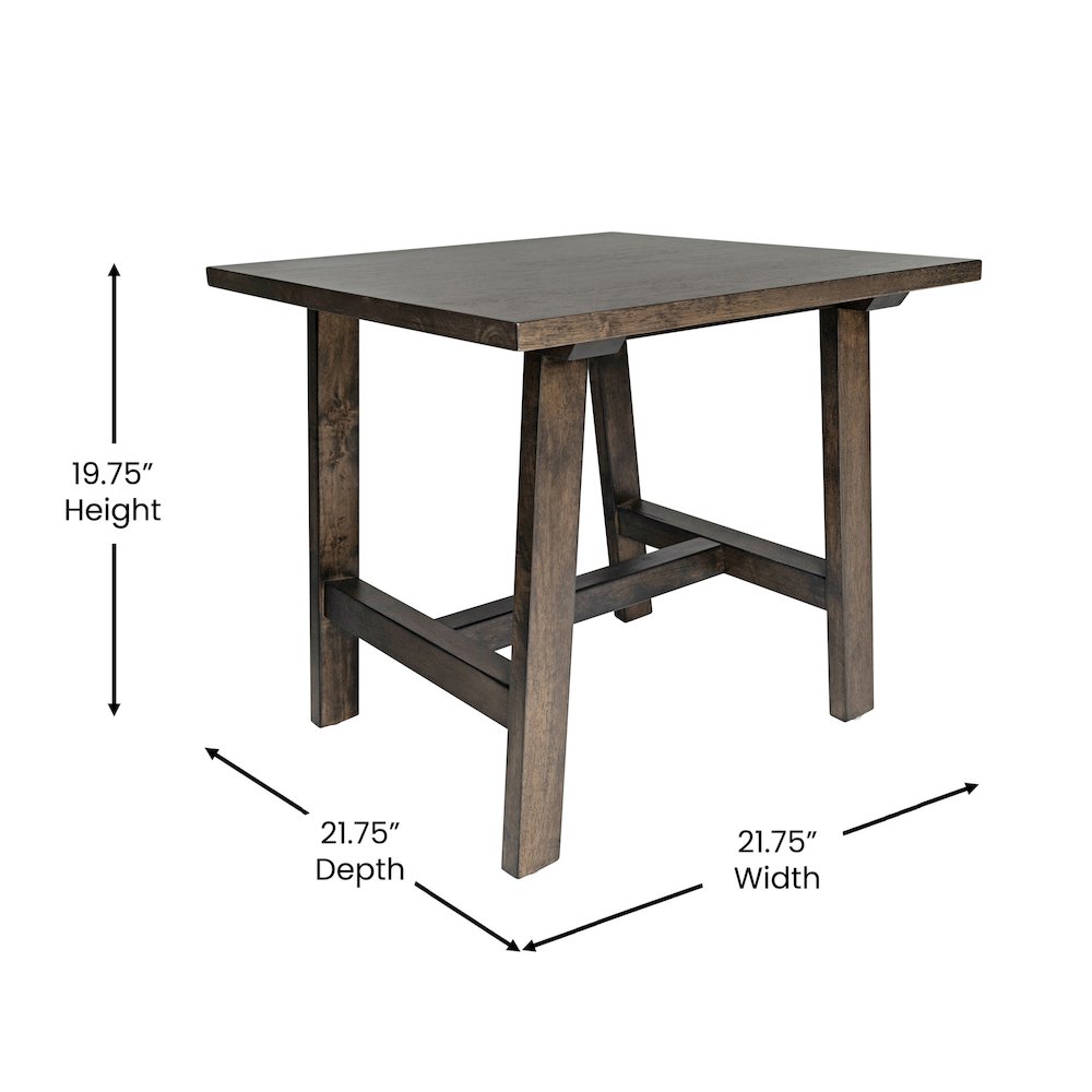 Eli Solid Wood Farmhouse End Table