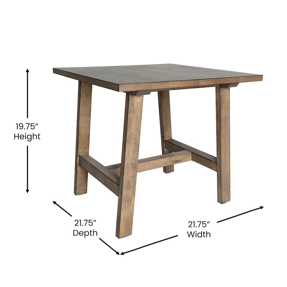 Eli Solid Wood Farmhouse End Table