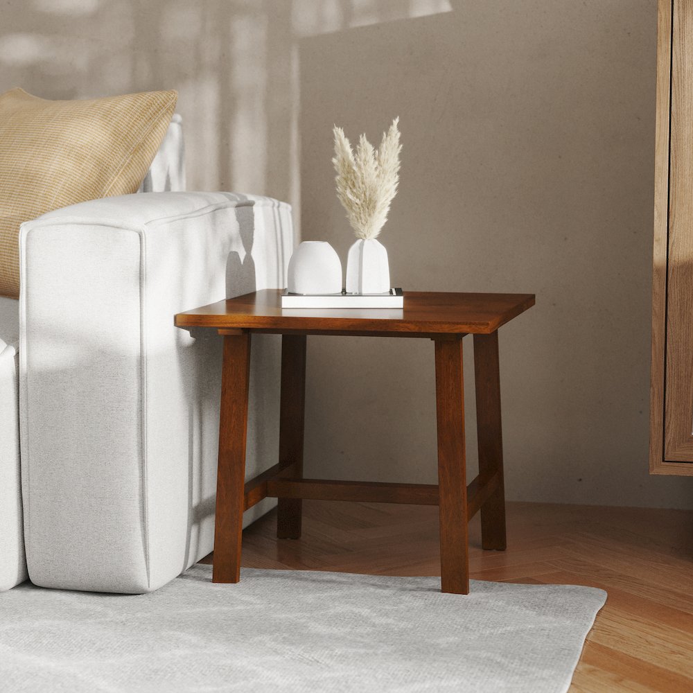 Eli Solid Wood Farmhouse End Table