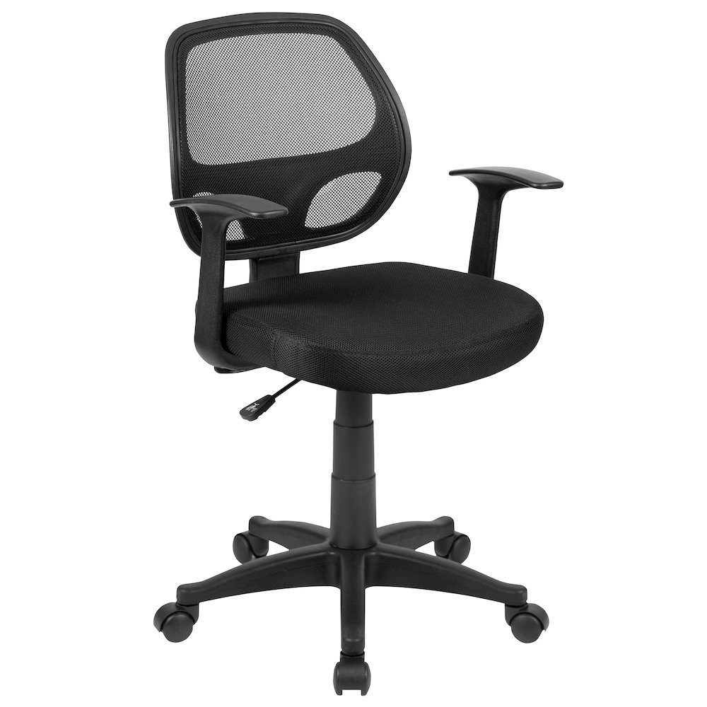 Mid-Back Black Mesh Swivel Ergonomic Task Office Chair with T-Arms – Desk Chair