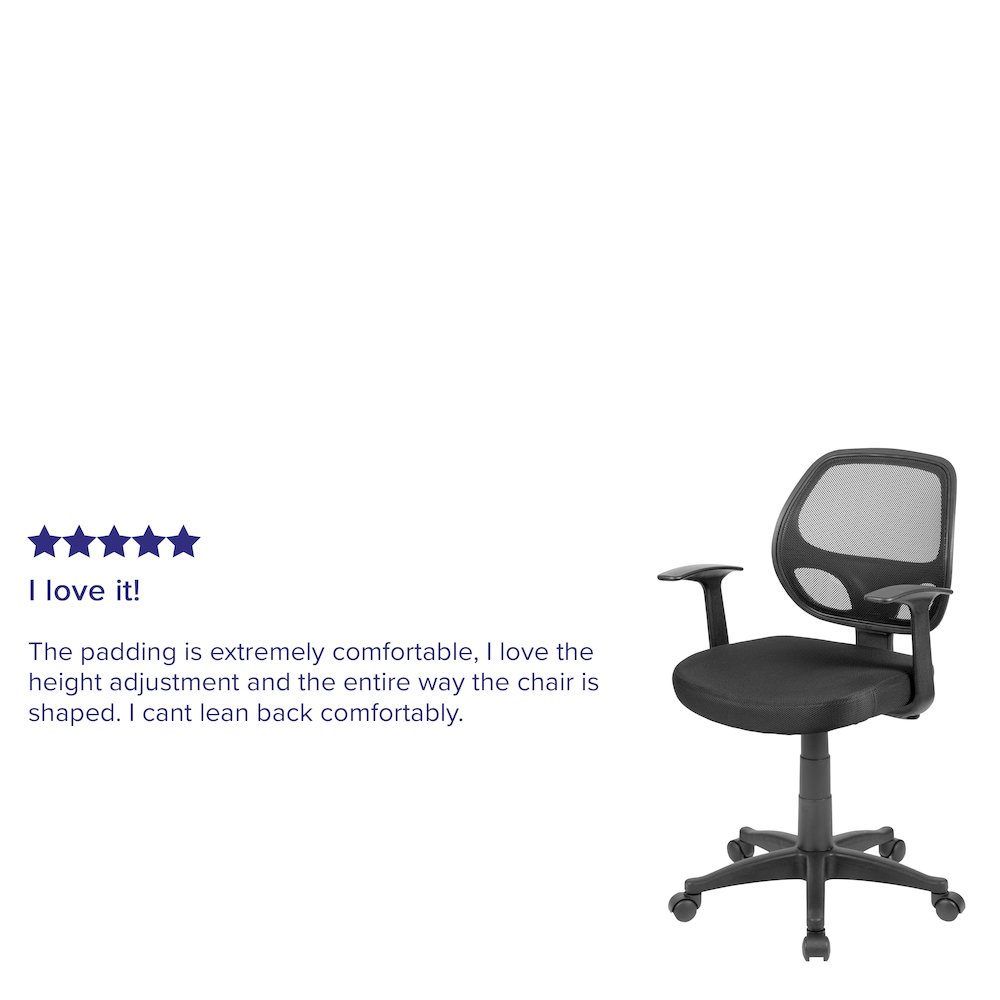 Mid-Back Black Mesh Swivel Ergonomic Task Office Chair with T-Arms – Desk Chair